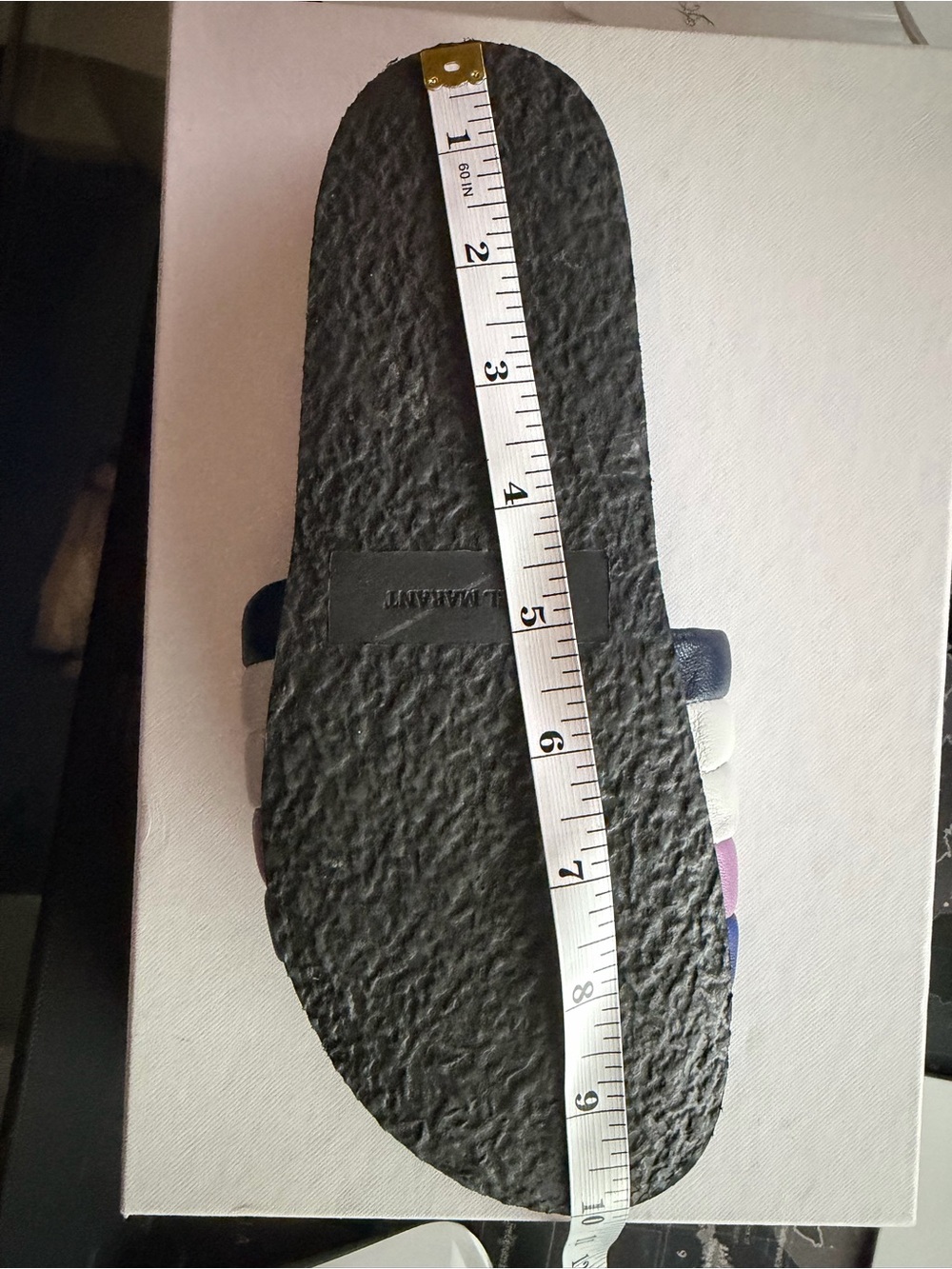 Isabel Marant size 37 Navy Slide Sandals with Blue, Pink and White Straps - Picture 12 of 14